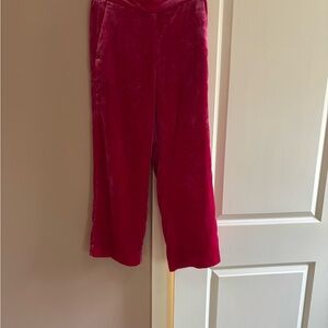 Velvet Hot Pink Cropped Pants